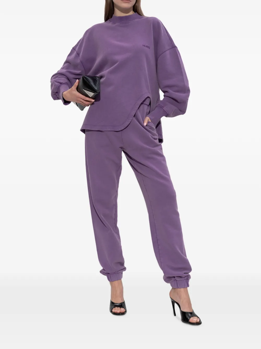 The Attico logo-embroidered track pants - Paars