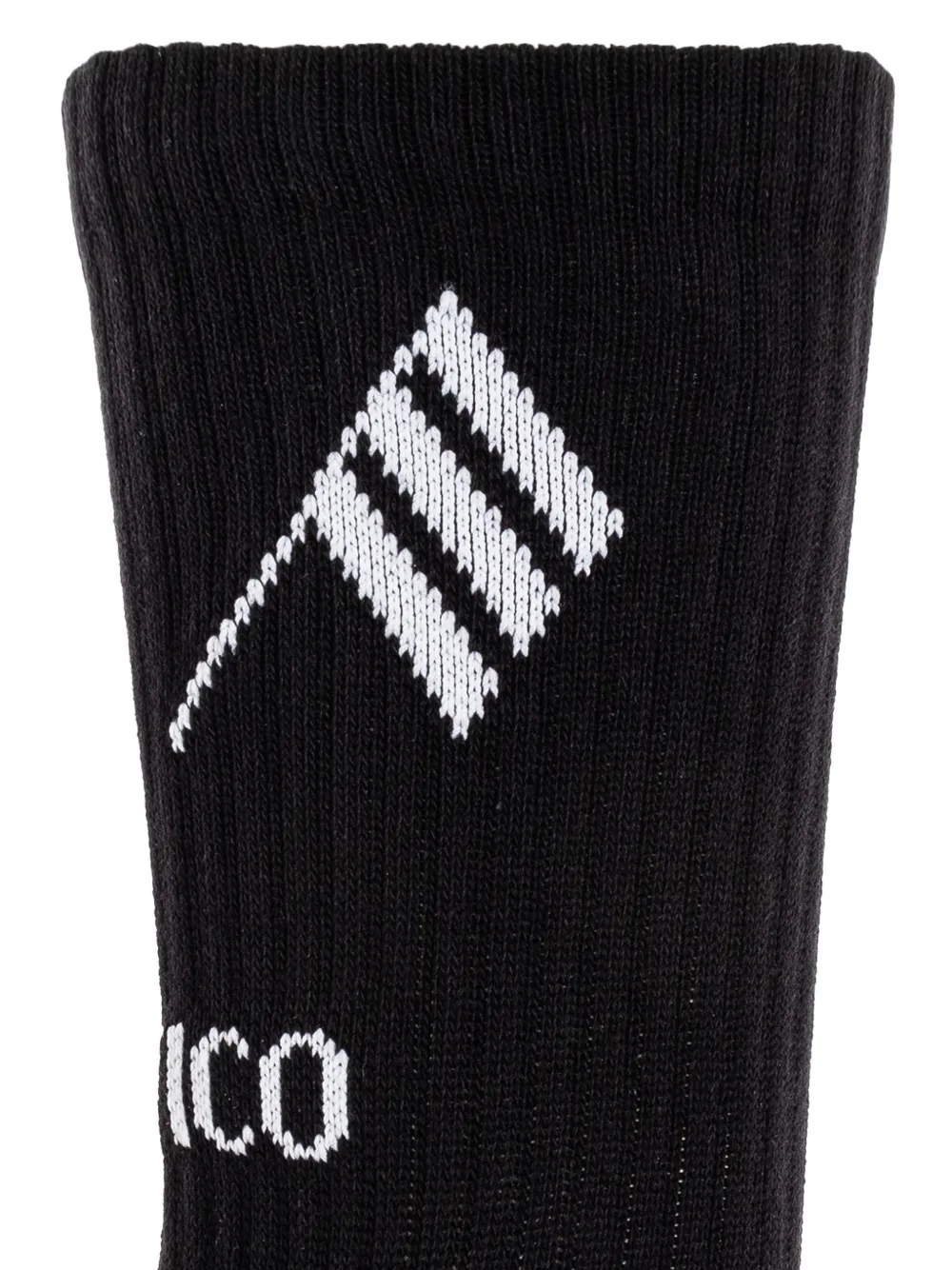 The Attico Geribbelde sokken met logodetail Zwart