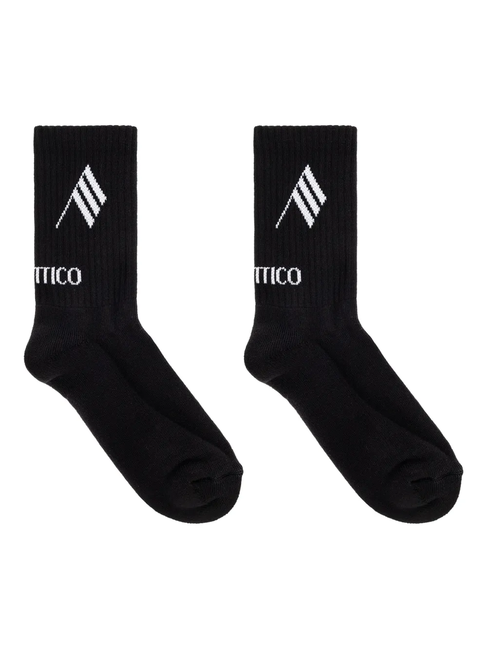 The Attico logo-detail ribbed socks - Nero