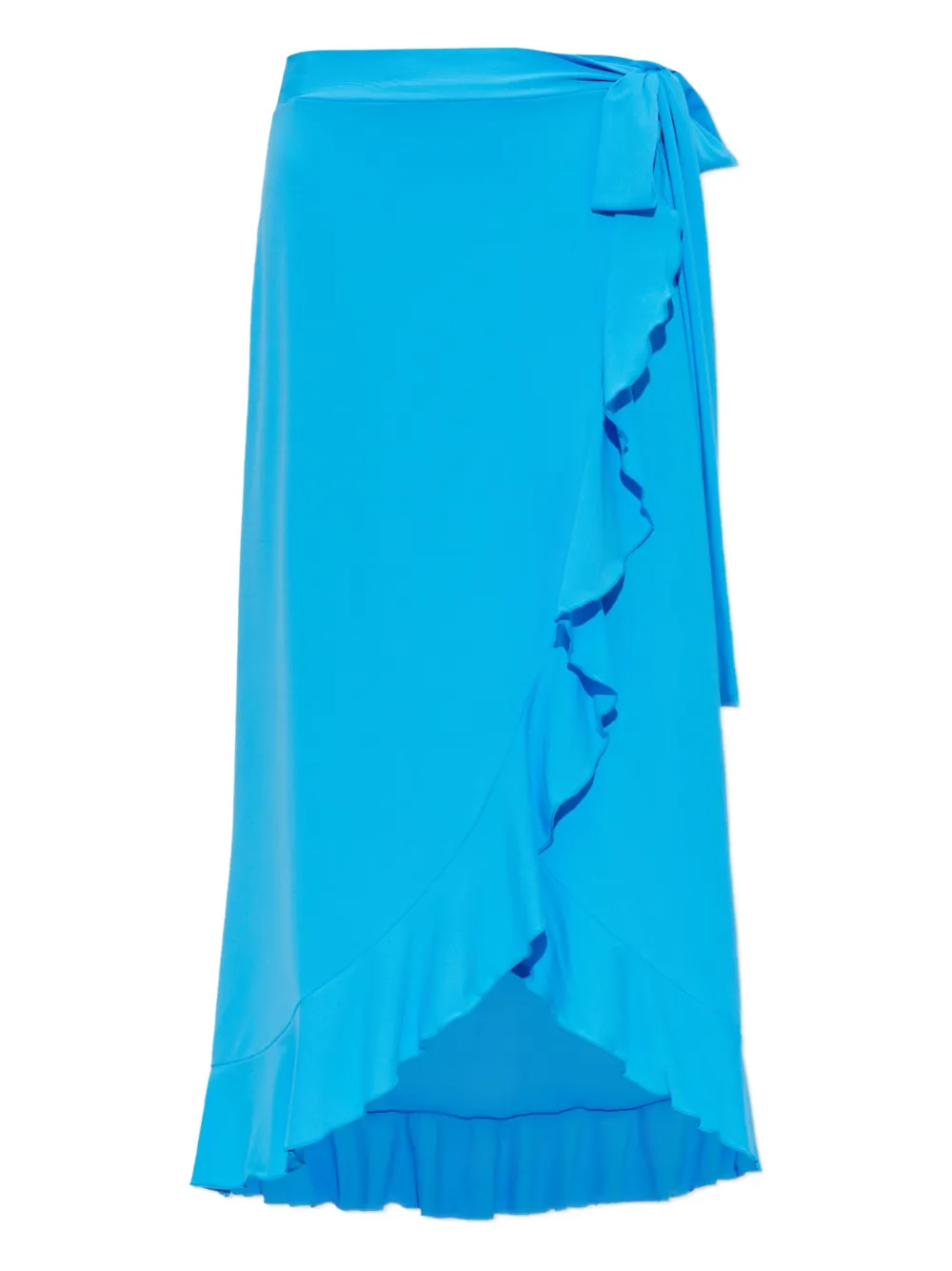 Melissa Odabash Ruffled-trim Tie-fastening Midi Skirt In Blue