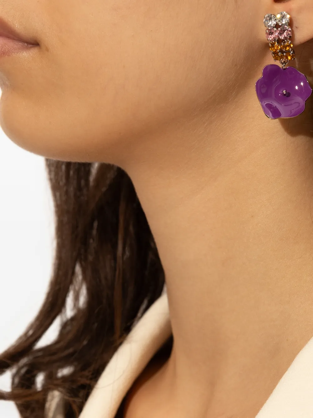 Marni flower-design embellished earrings - Zilver