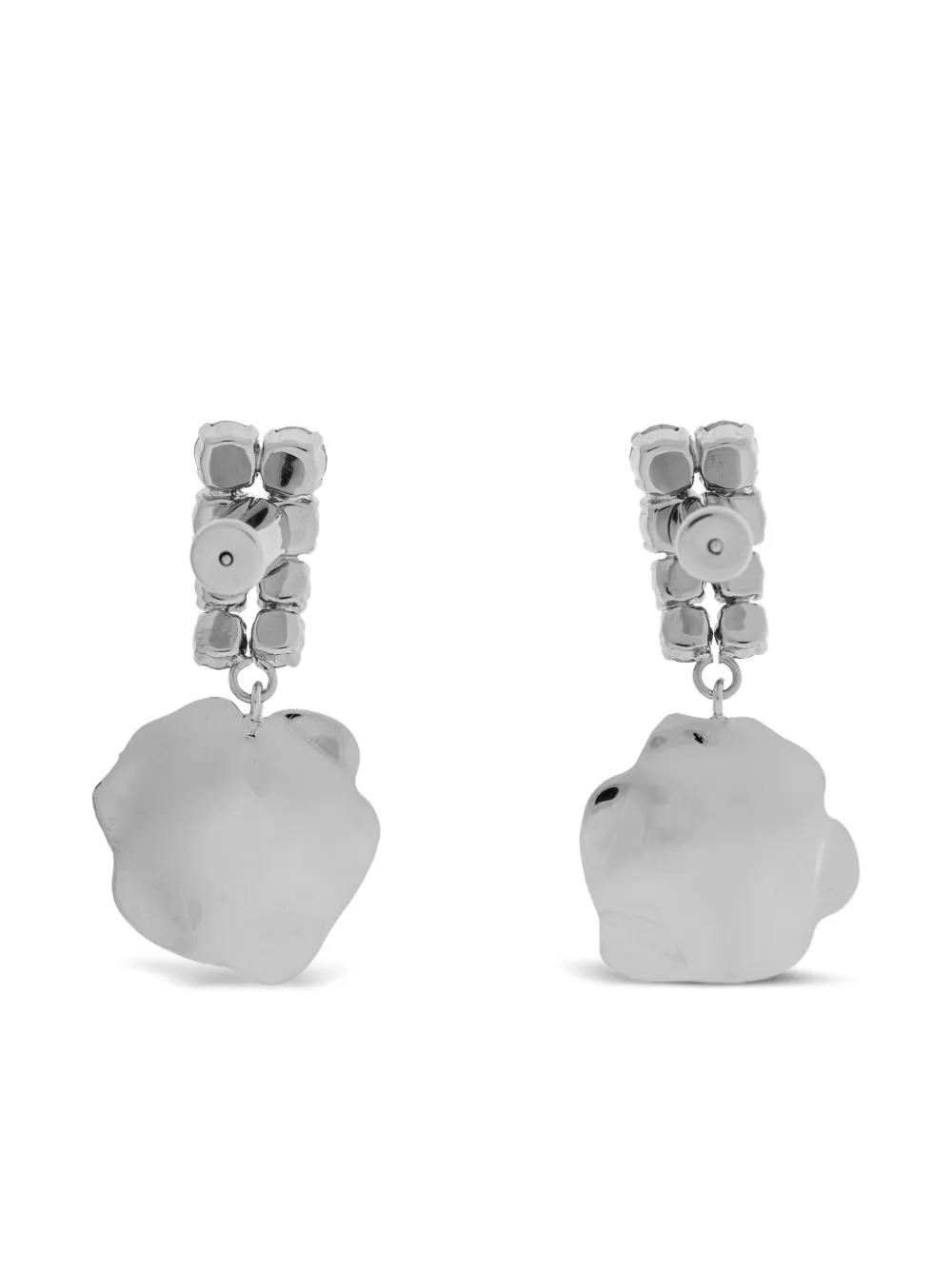 flower-design embellished earrings