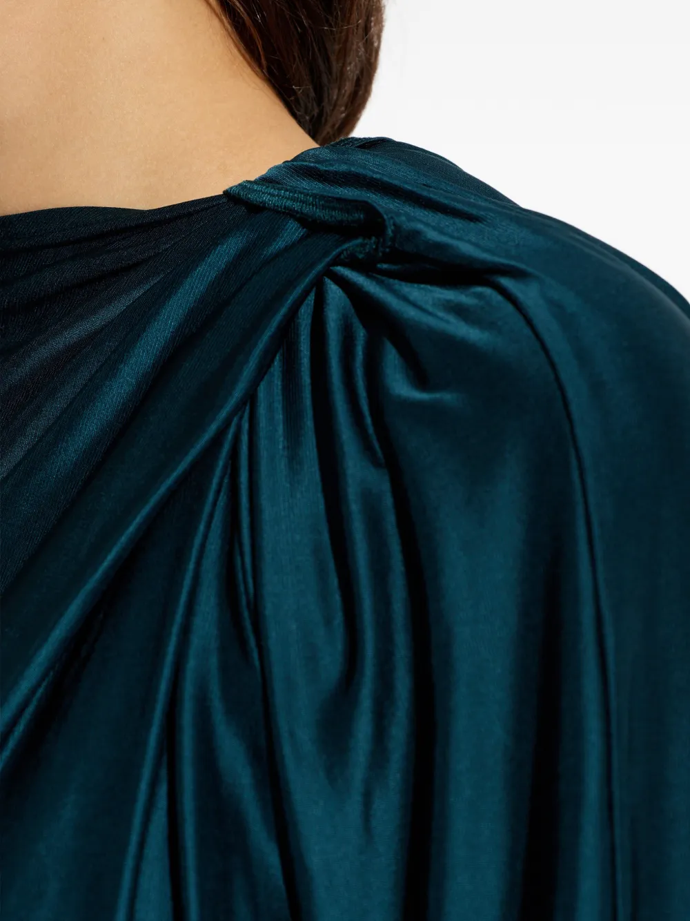 Victoria Beckham Open-back Long-sleeve Blouse In Blue