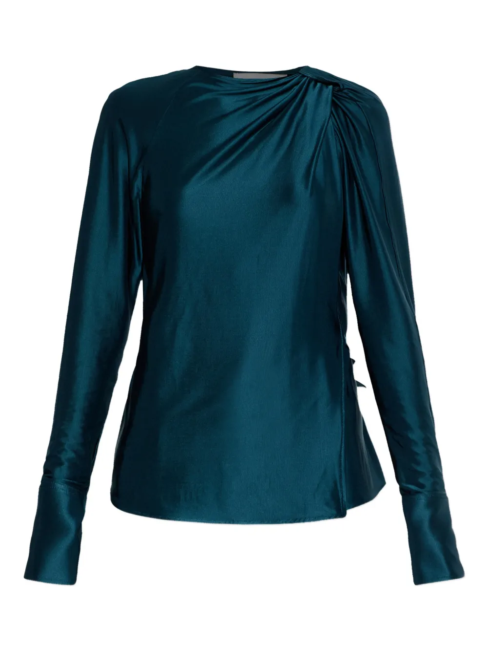 Victoria Beckham Open-back Long-sleeve Blouse In Blue