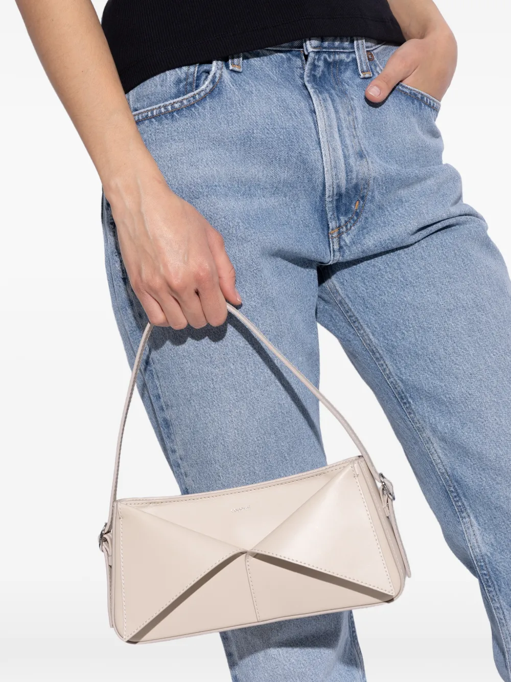 Coperni panelled leather shoulder bag - Beige