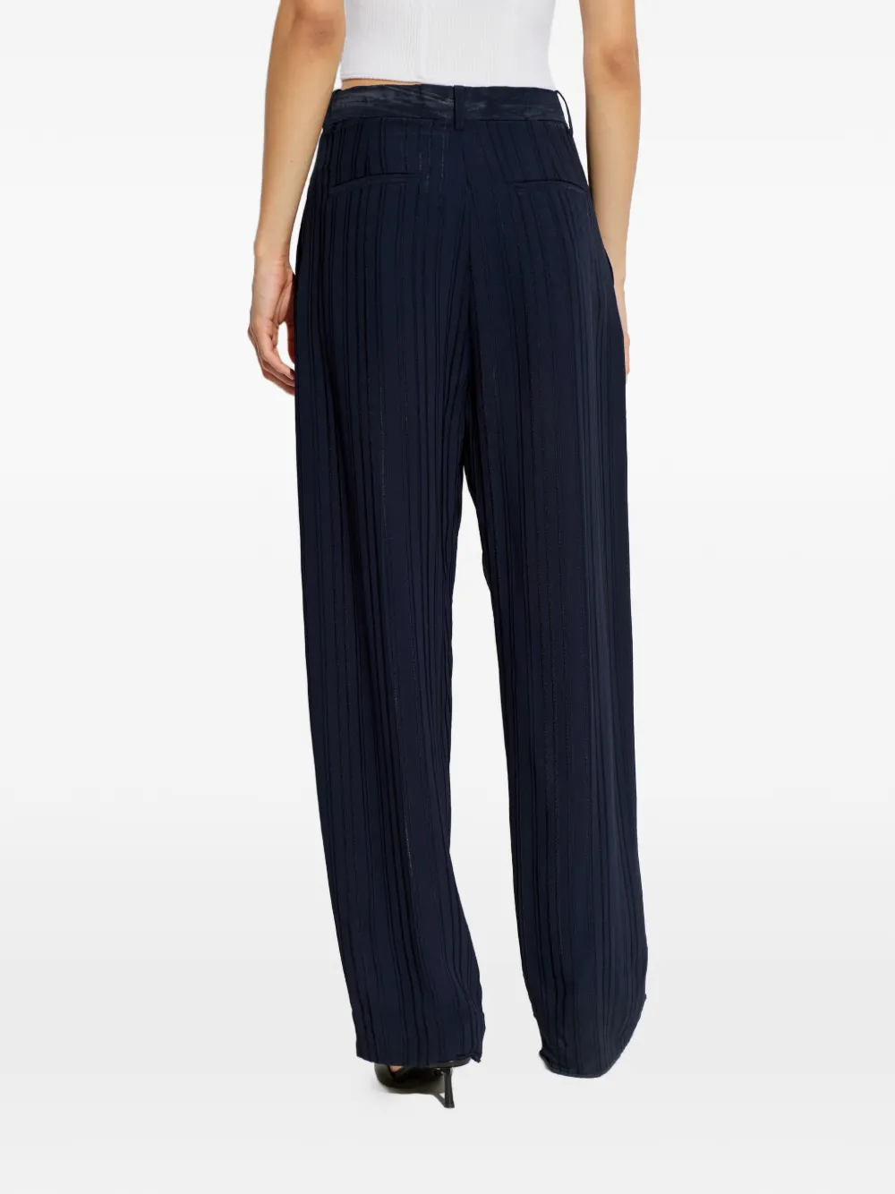 Victoria Beckham Pleated Trousers In Blue