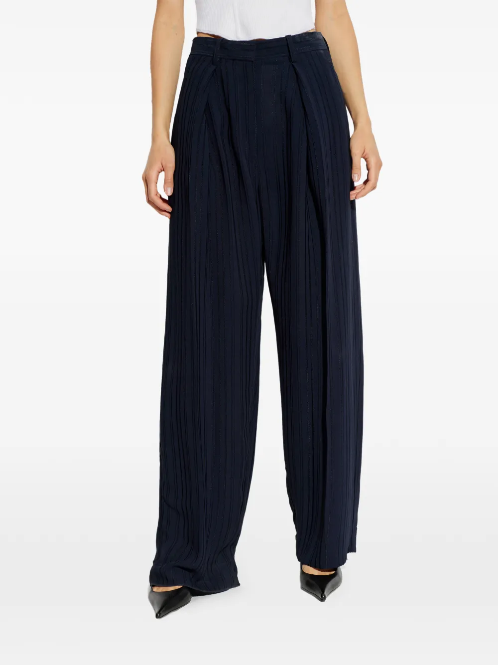  Victoria Beckham Pleated Trousers - Blue 