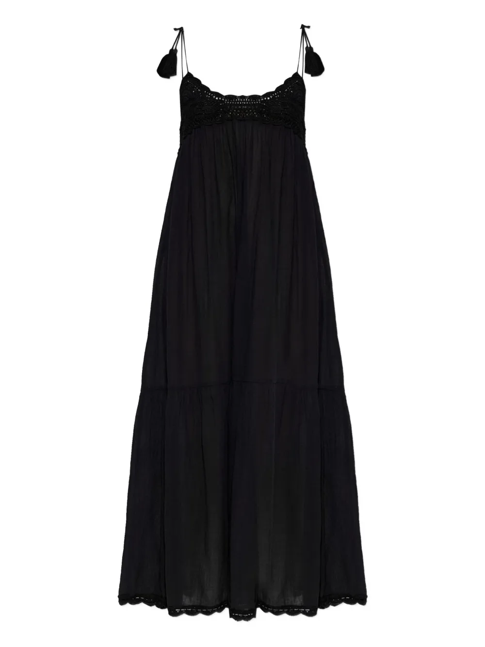 Ulla Johnson Linnea tassel crochet midi dress | Black | Image 1