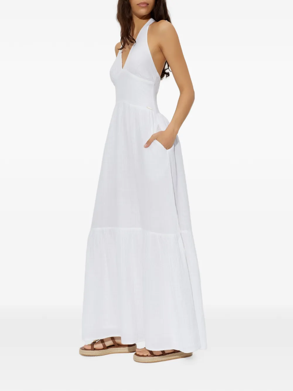 Melissa Odabash Shay halterneck maxidress - Wit