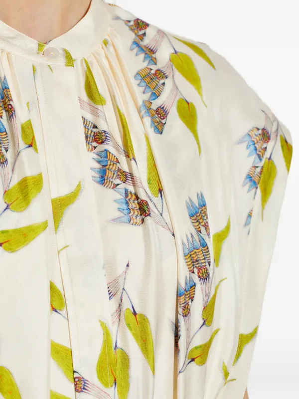 Ulla Johnson Lausanne Floral Midi Dress | White | FARFETCH ZA