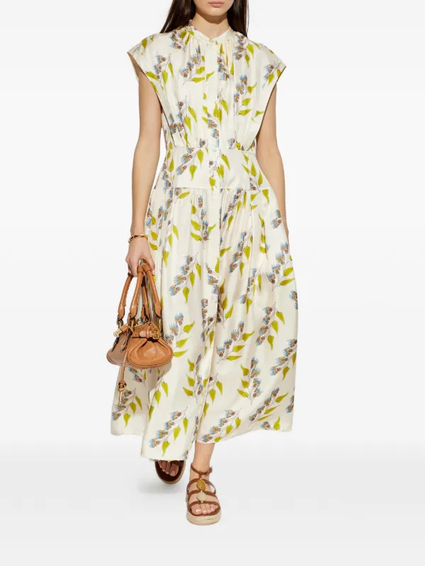 Ulla Johnson Lausanne Floral Midi Dress | White | FARFETCH VN