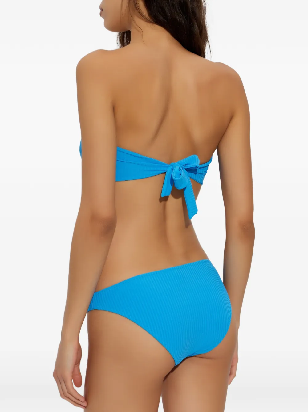 Melissa Odabash Brisbane geribbelde bandeau bikinitop Blauw