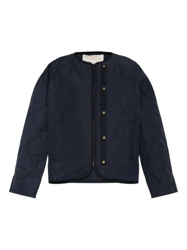 Ulla Johnson Quilted Press-stud Jacket in Blue