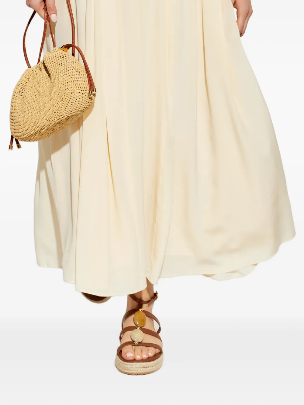 Ulla Johnson Veria Lace-up Midi Dress In Gold