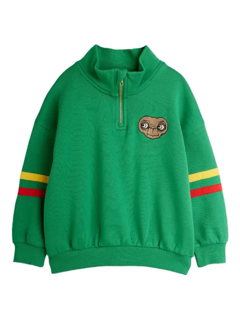 Mini Rodini suéter con detalle de rayas y cierre en el cuello