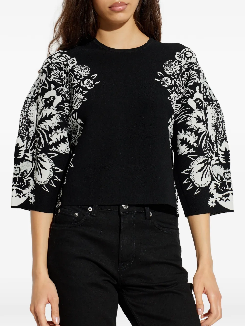 Ulla Johnson Floral-print Blouse In Black
