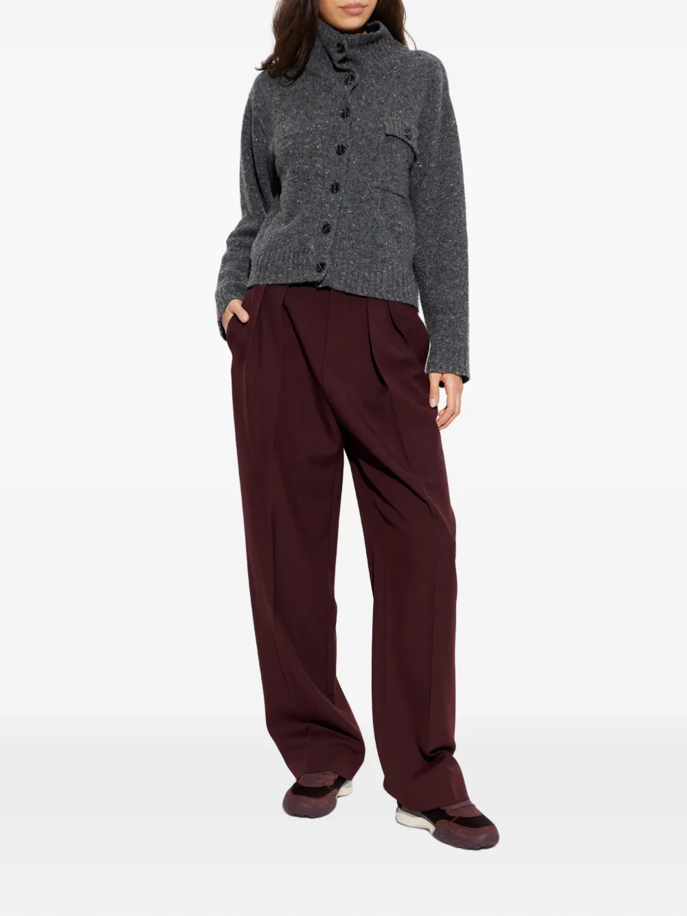 Samsoe & Samsoe Salois Button-fastening Cardigan In Gray