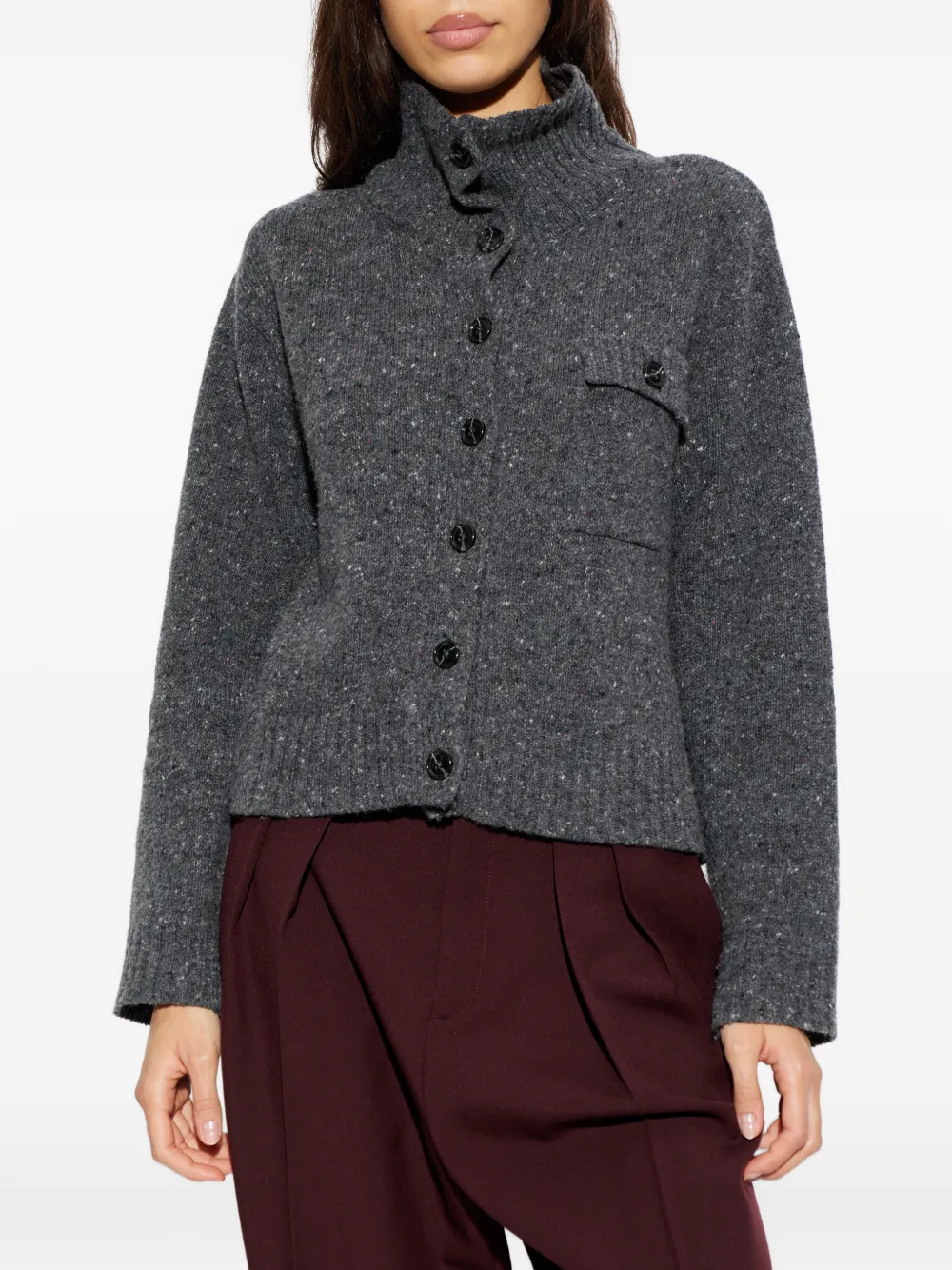 Samsoe & Samsoe Salois Button-fastening Cardigan In Gray