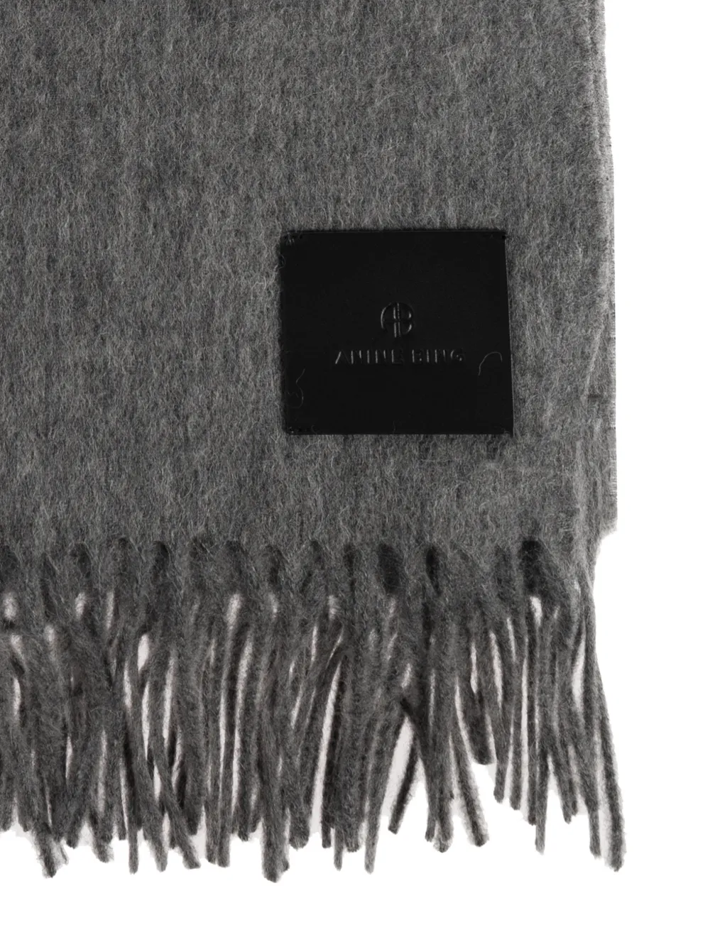 Anine Bing Fringed Wool Scarf In Gray