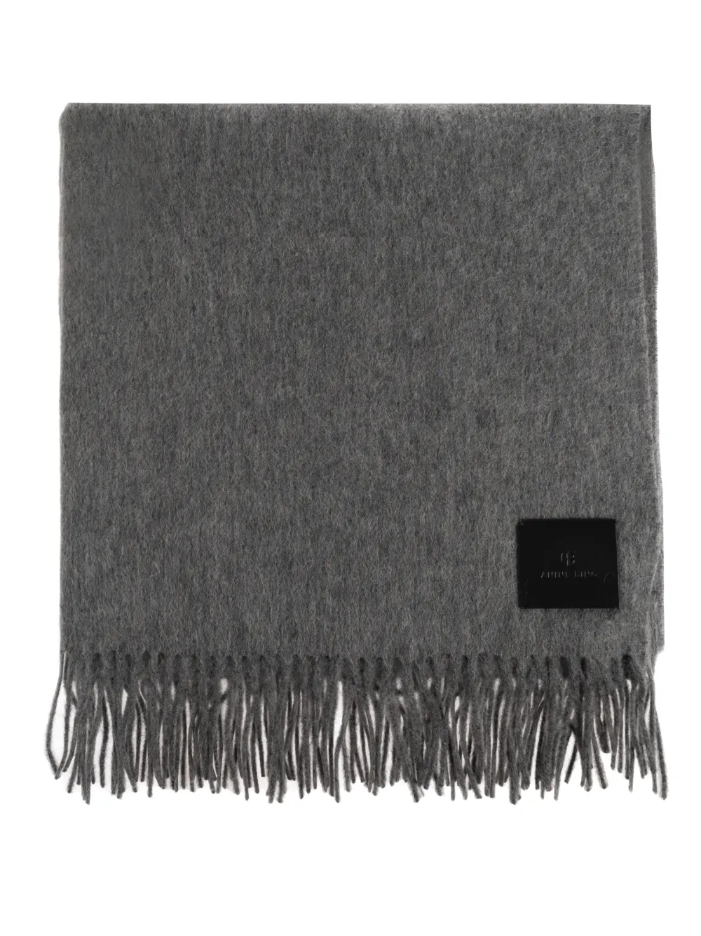 ANINE BING fringed wool scarf - Grigio