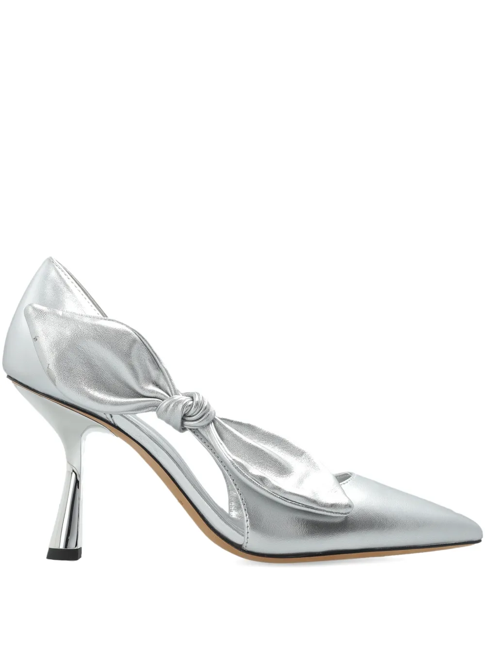 Kate Spade 89mm Bunnie Bow-detailed Pumps In Silver