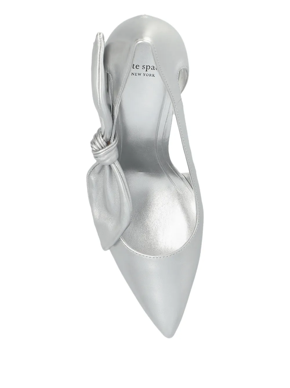 Kate Spade 89mm Bunnie Bow-detailed Pumps In Silver