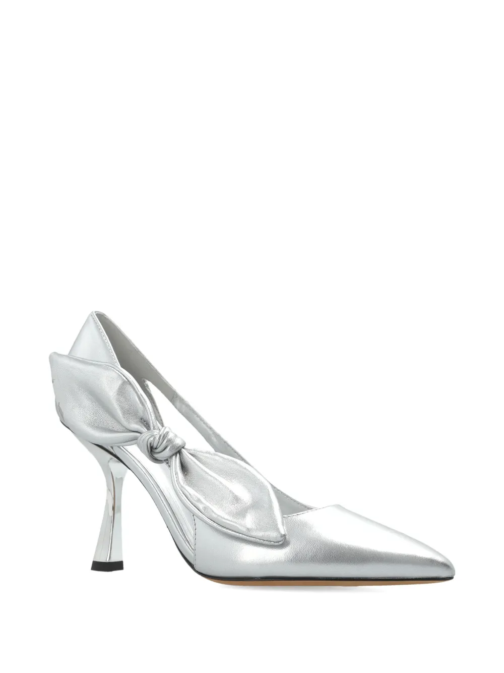 Kate Spade 89mm Bunnie Bow-detailed Pumps In Silver