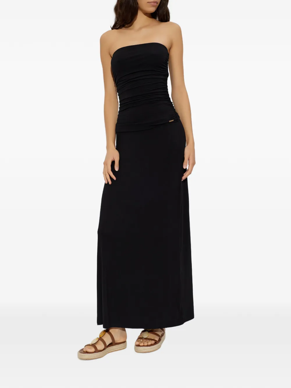Melissa Odabash Rae ruched strapless maxi dress - Zwart