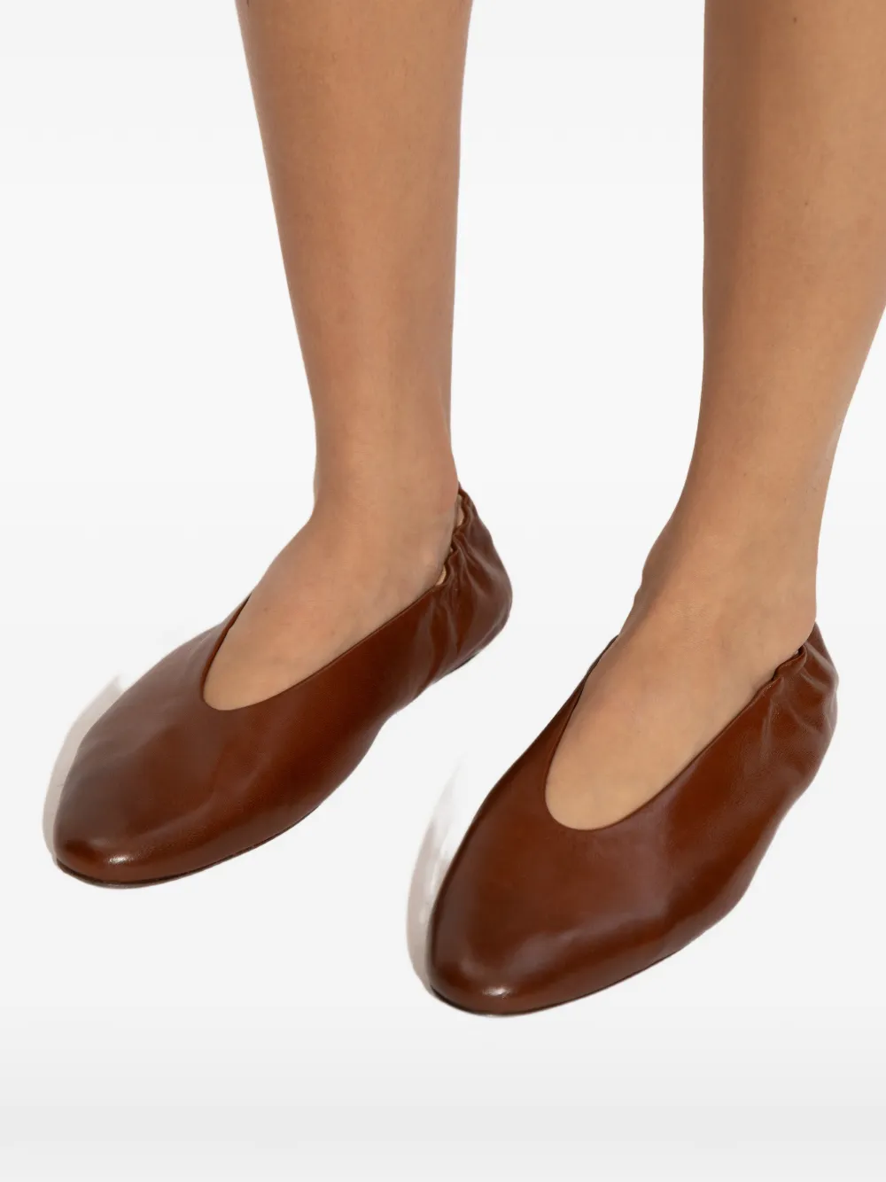 Marsèll Strascico Ruffled Ballet Flats In Brown