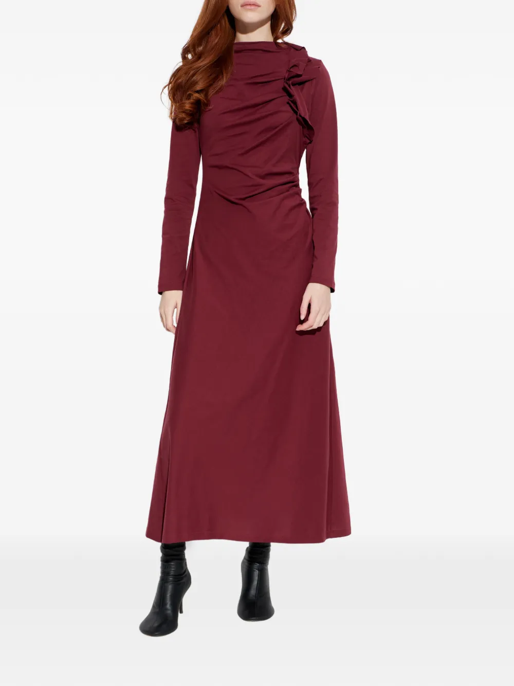 Ulla Johnson Safi Ruffled Maxi Dress In Burgundy
