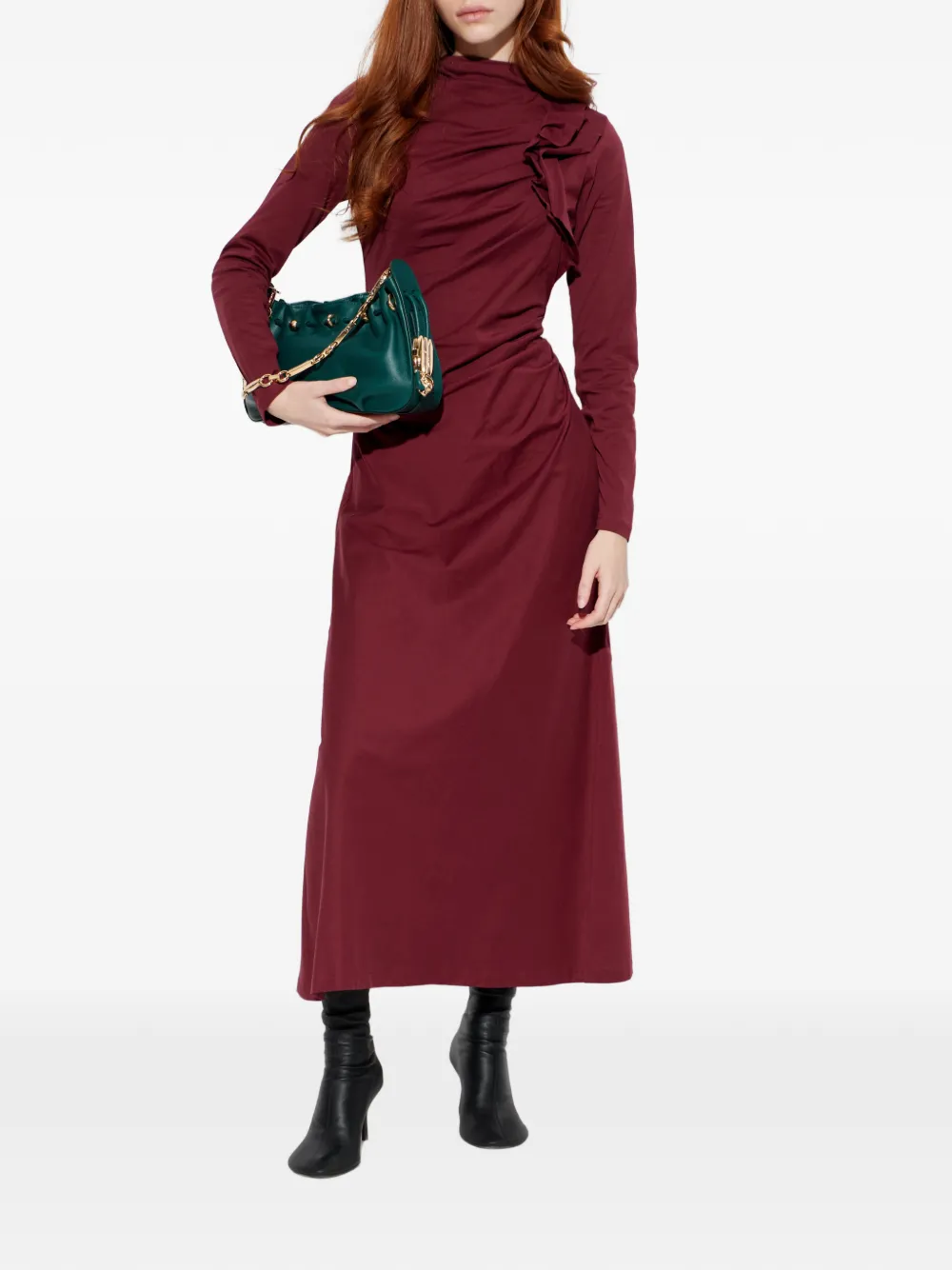Ulla Johnson Safi Ruffled Maxi Dress In Burgundy