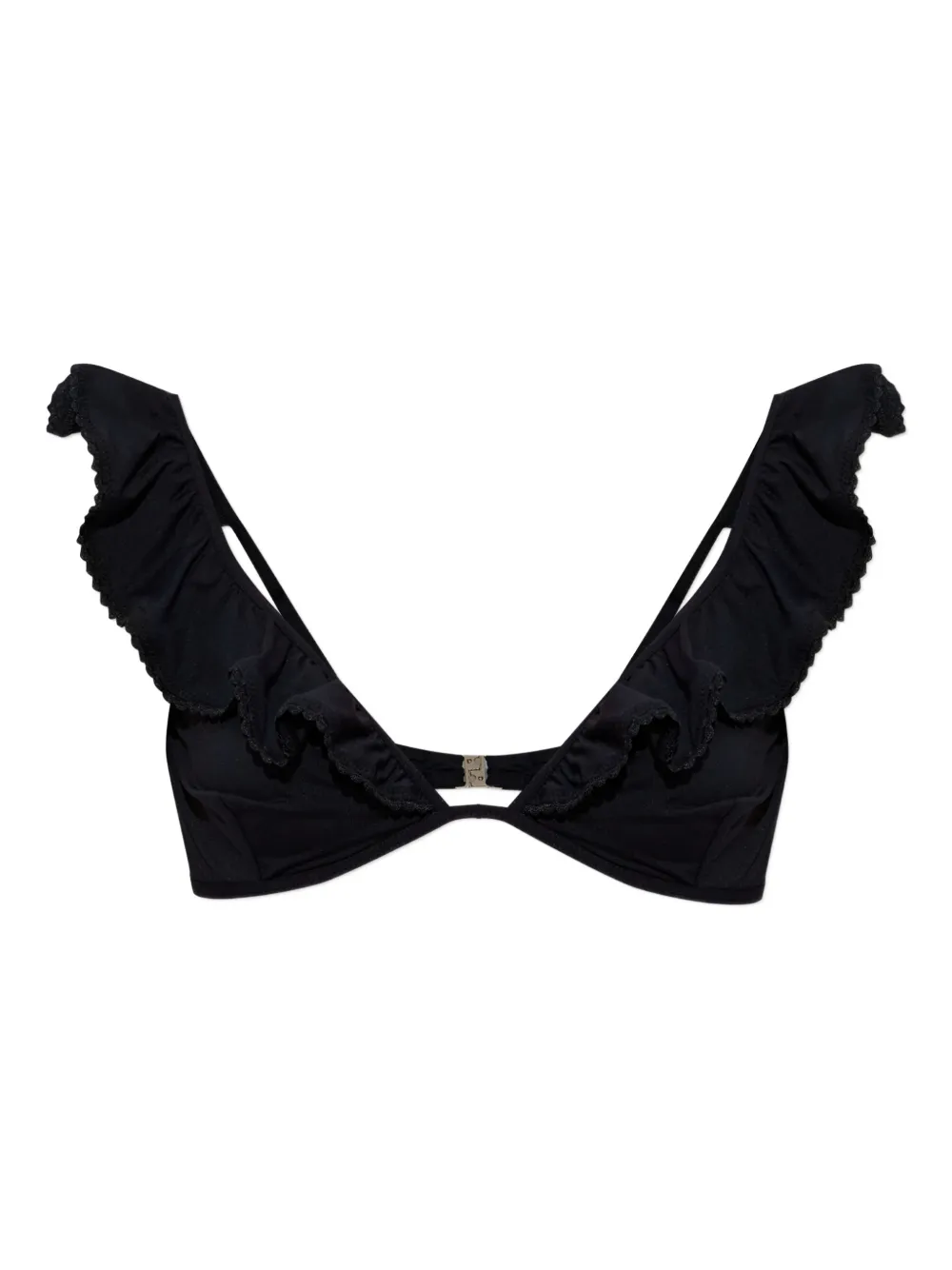 Melissa Odabash Pompano Ruffled-detail Bikini Top In Black