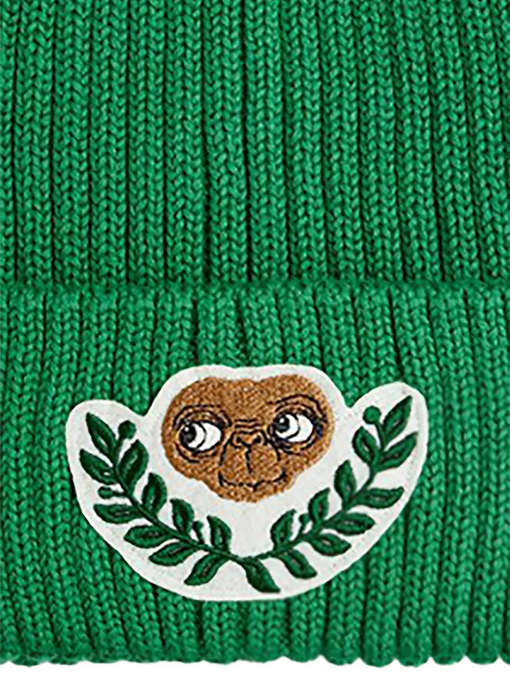 Mini Rodini appliqué ribbed beanie hat - Groen