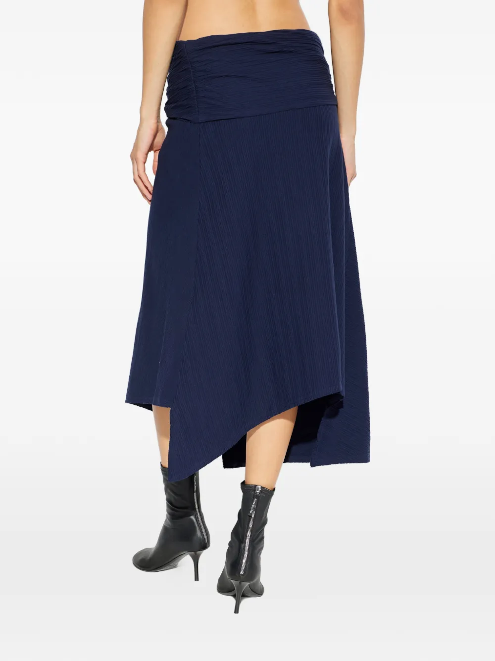 Victoria Beckham Front-split Midi Skirt In Blue