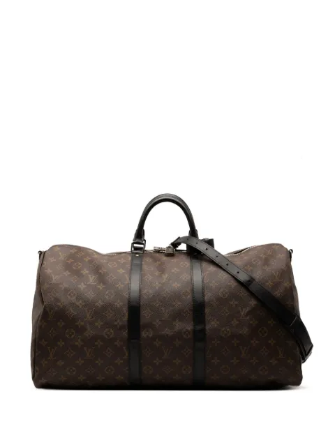 Louis Vuitton Pre-Owned 2010 Monogram Macassar Keepall Bandouliere 55 travel bag