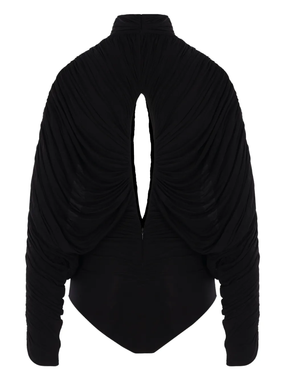 Francesco Murano Cut-out Draped Bodysuit In Black