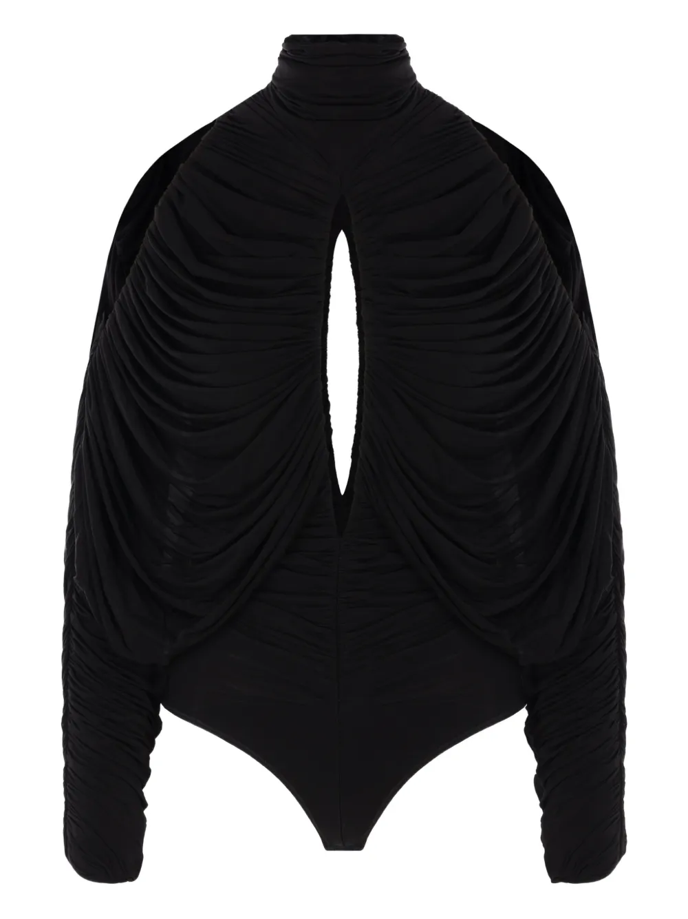 FRANCESCO MURANO cut-out draped bodysuit - Zwart