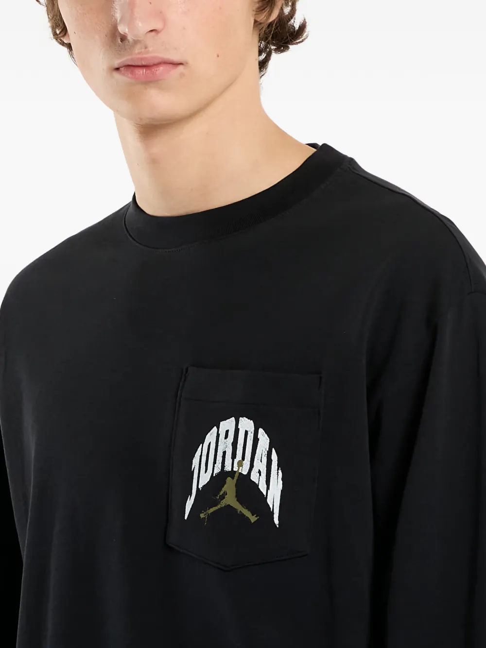 Jordan Brooklyn Long-sleeve T-shirt In Black