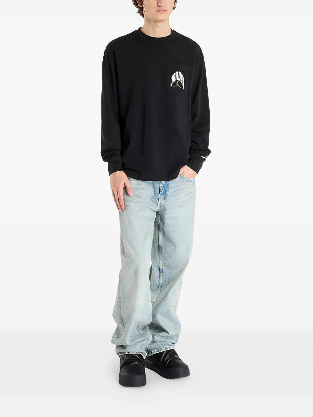 Jordan Brooklyn Long-sleeve T-shirt In Black