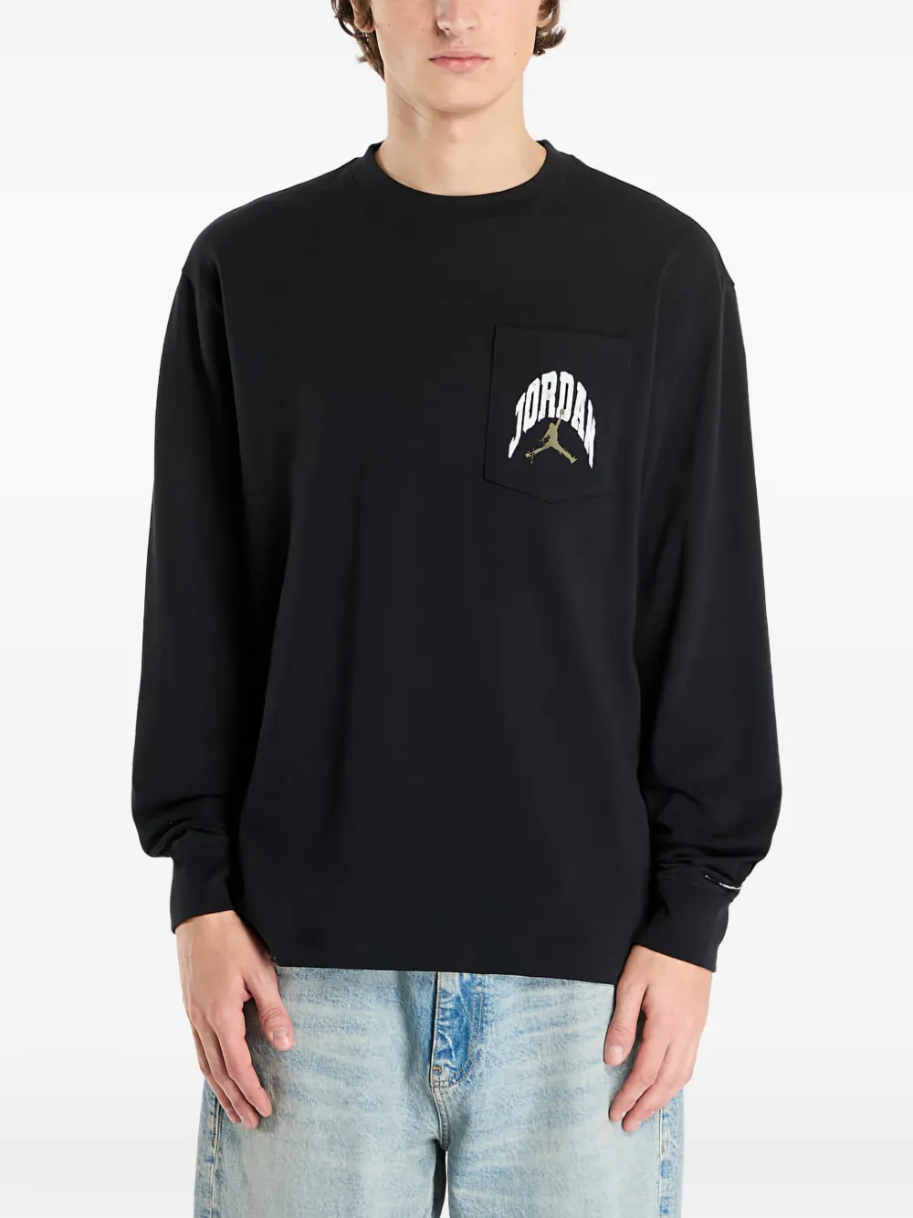 Jordan Brooklyn Long-sleeve T-shirt In Black