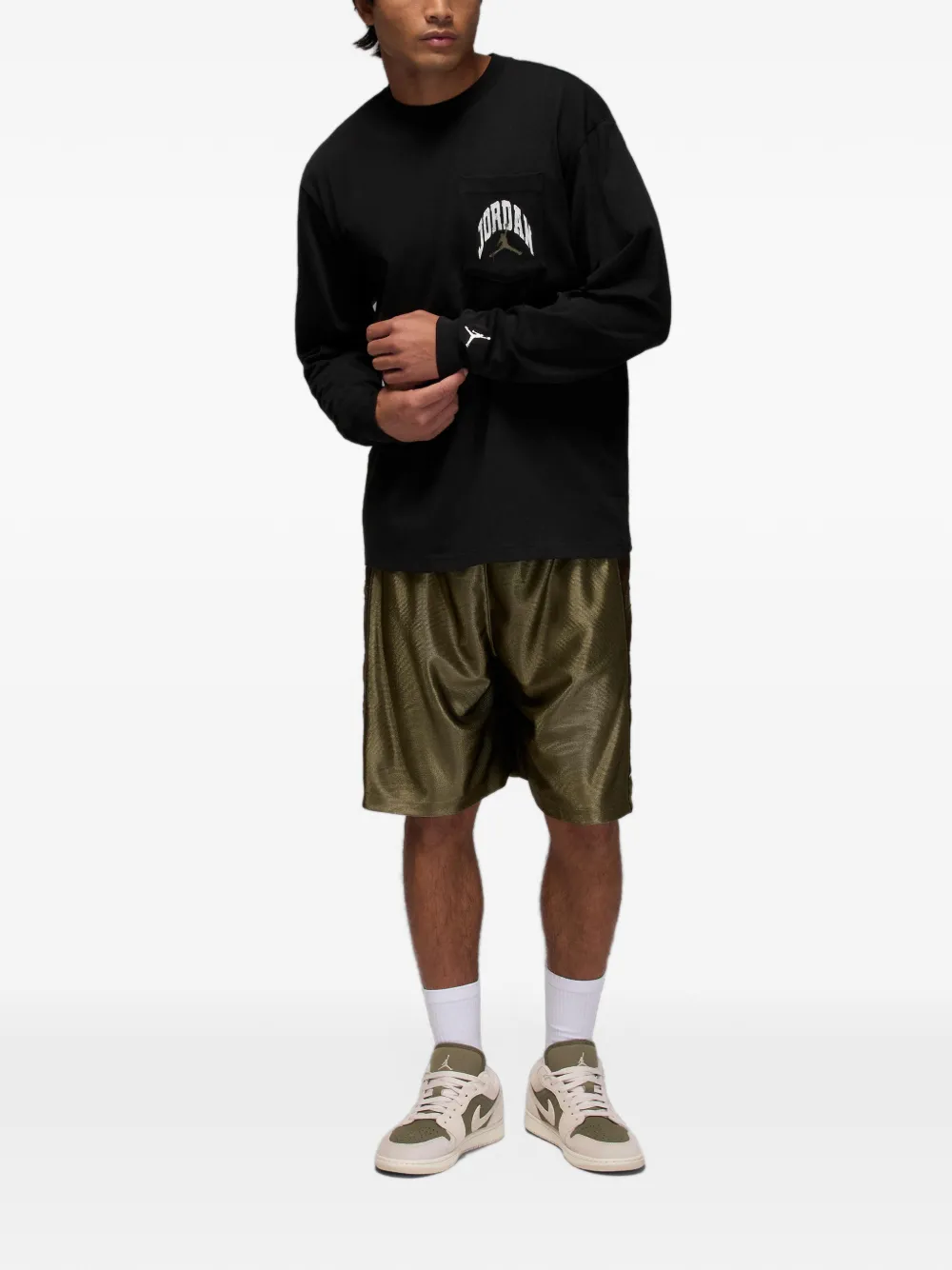 Jordan Brooklyn T-shirt met lange mouwen Zwart