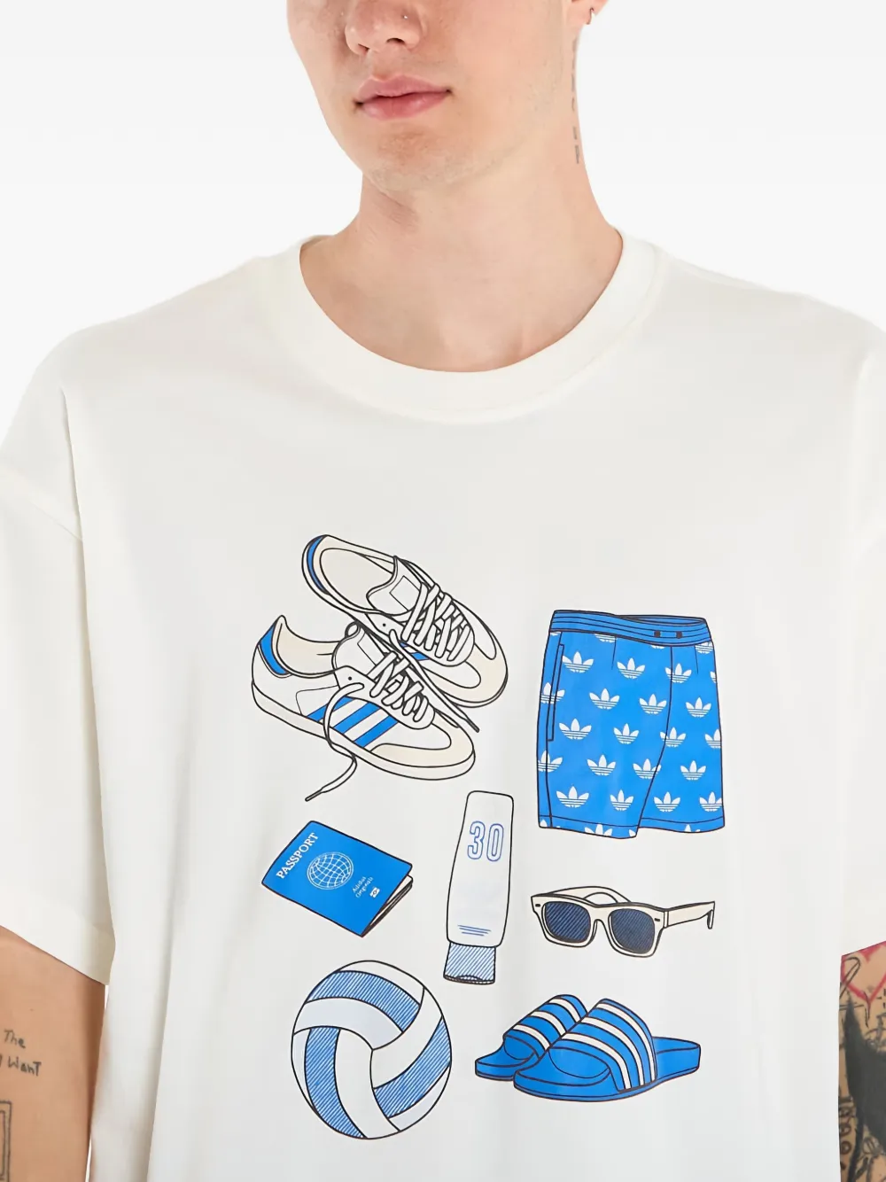 Adidas Stuff graphic-print T-shirt - Beige