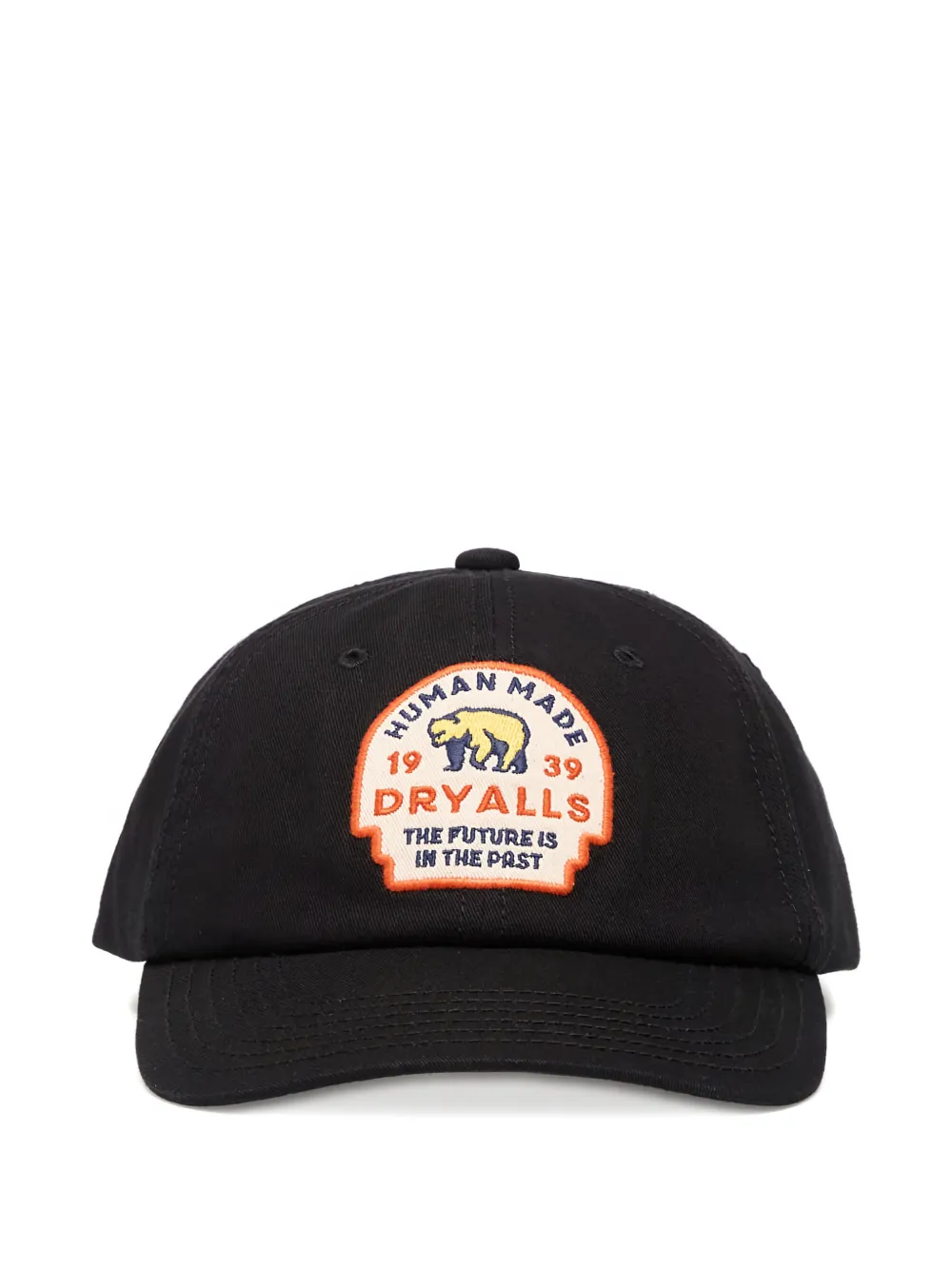 Hu Made paneled logo-patch hat Zwart
