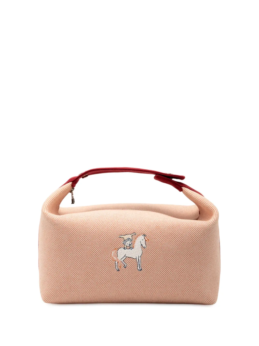 Hermès Pre-Owned 2020-2025 Large Canvas Bride A Brac Cabriole Case vanity bag | Orange | Image 1