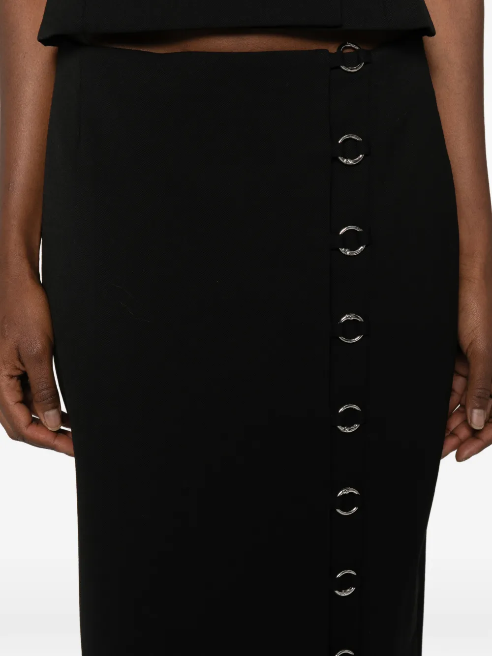 Rings-Details Midi Skirt