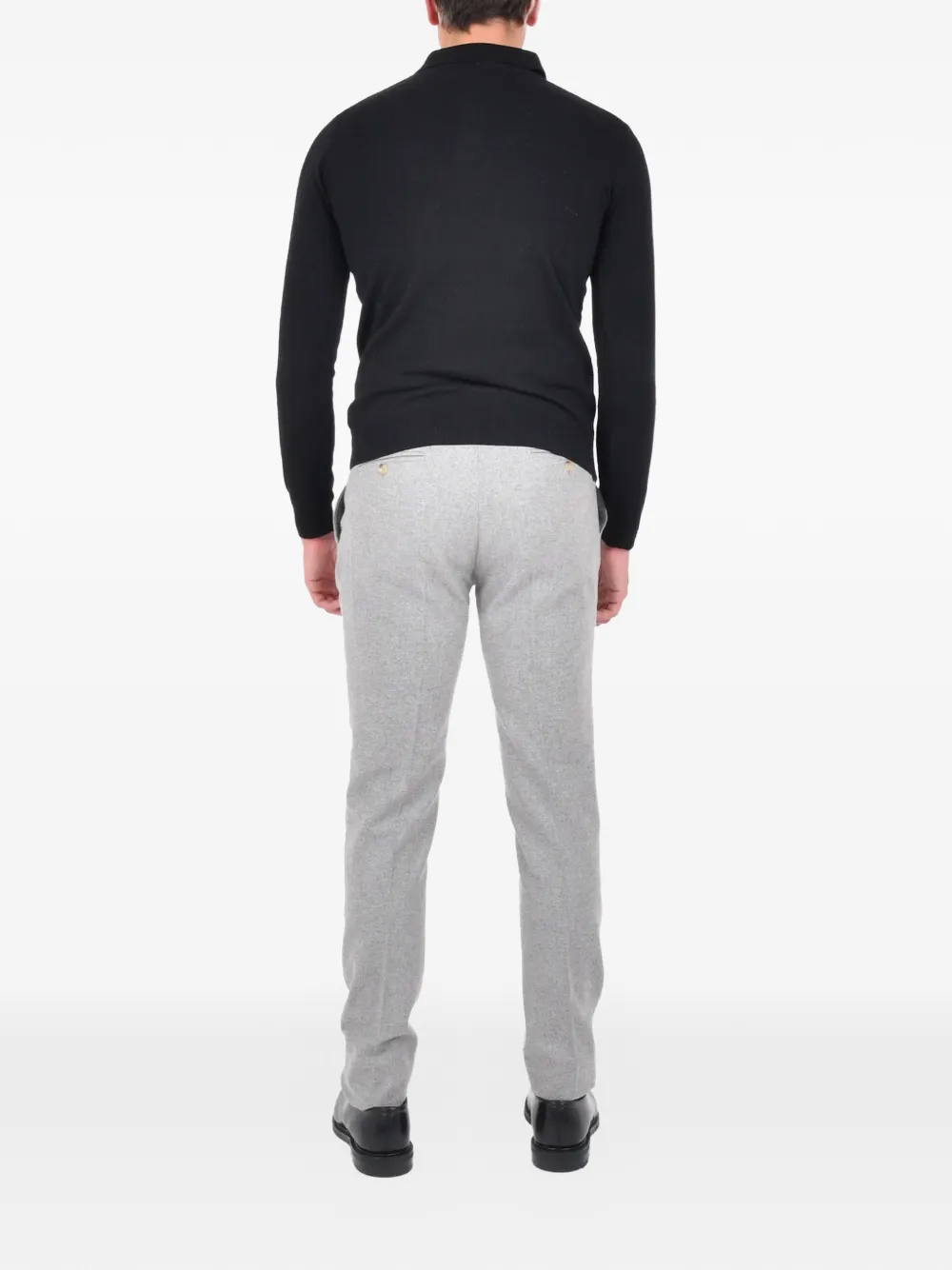 FRANZESE COLLECTION Geribbeld poloshirt Zwart