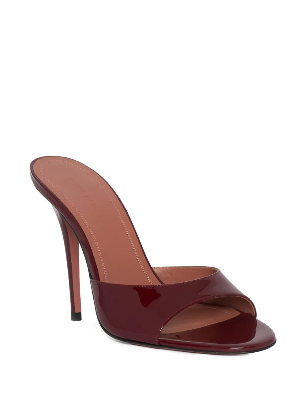 Amina Muaddi Elodie 90 Patent Leather Mules In Burgundy
