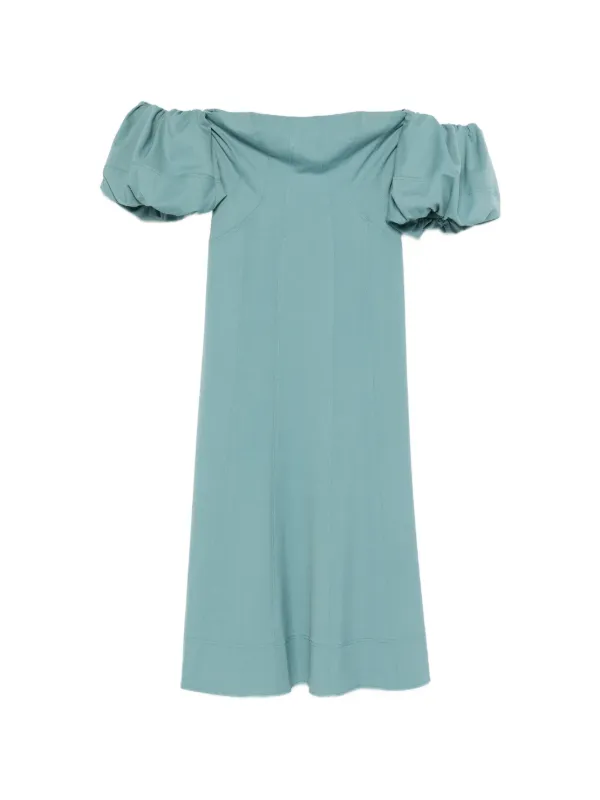ulla johnson off the shoulder dresses Ulla Johnson CAPRICE On/Off Shoulder Black Midi Dress 100% Cotton US 8,  $520