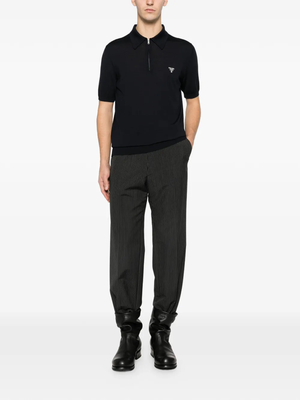 Prada zip-fastening polo shirt - Blauw