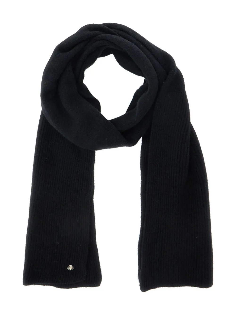 Helen Kaminski Reese logo-charm ribbed scarf - Zwart